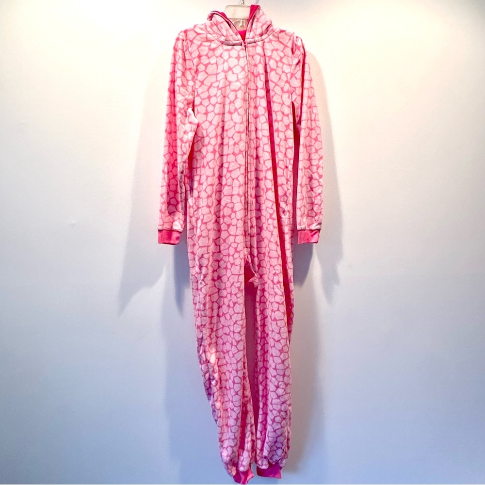 NWOT The Children's Place Women's Pink Dinosaur/Monster Hood Onesie, Size S - Picture 3 of 10